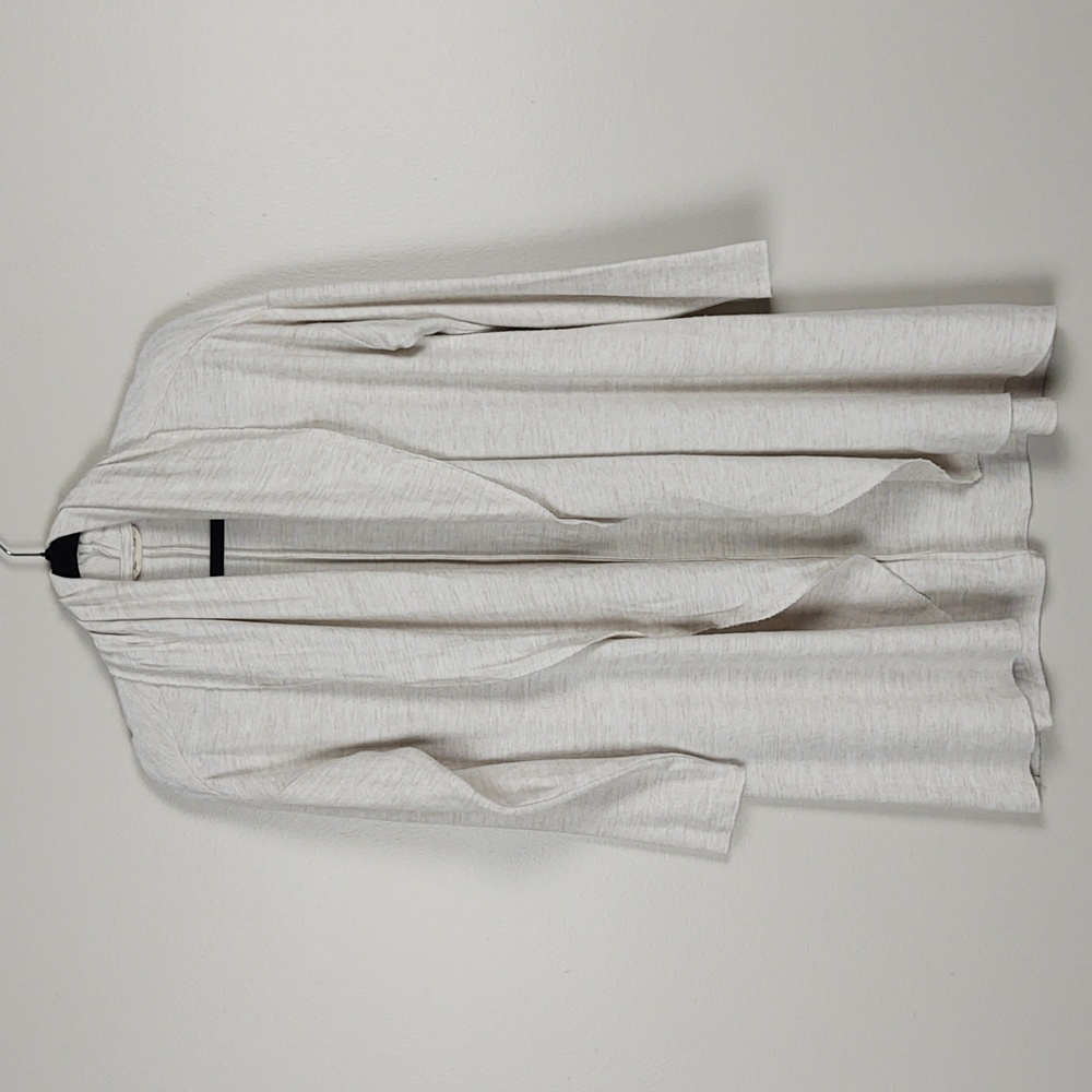 Soft Surroundings Womens Heathered Cream Oatmeal Open Duster Cardigan Medium